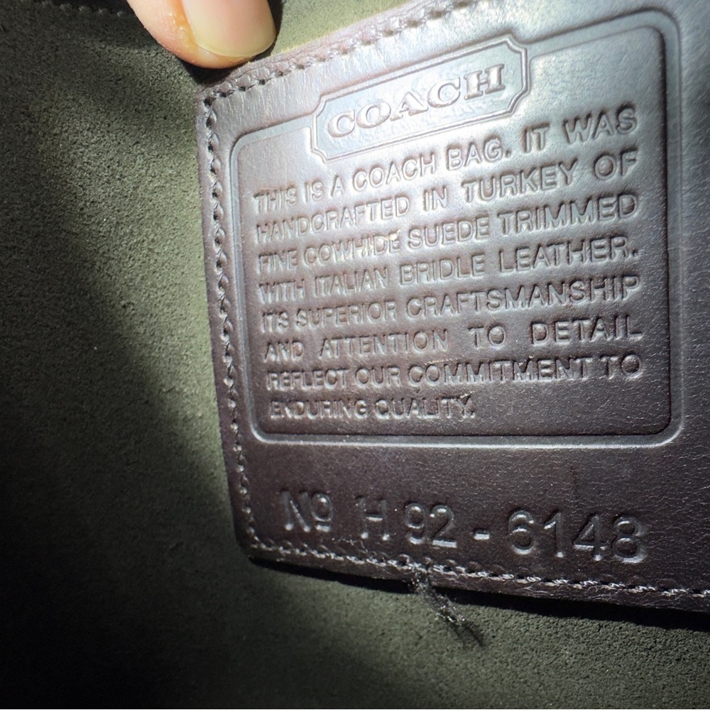 Rare Vintage Coach Olive Suede Leather Crossbody Bag - Picture 13 of 15